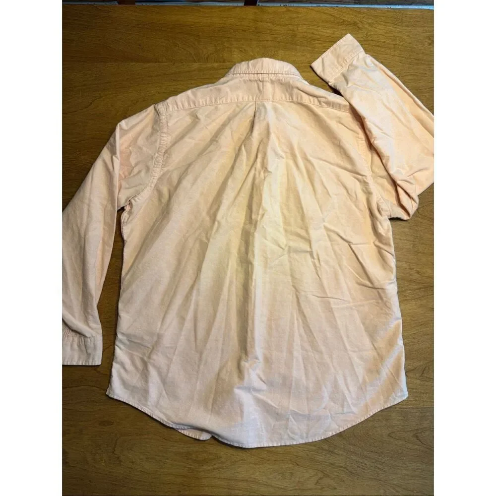 Polo Ralph Lauren Mens Classic Fit Cotton Long Sleeve Button Down Shirt Peach XL